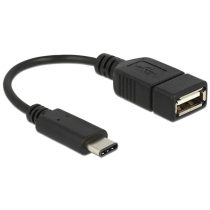   Delock 15cm USB Type-C 2.0 apa - USB 2.0 A típusú anya fekete adatkábel