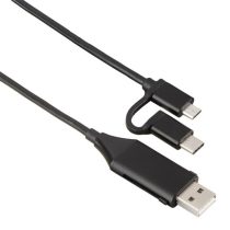   Hama 4 az 1-ben (USB, USB Type-C, micro USB + OTG) 1m fekete adatkábel