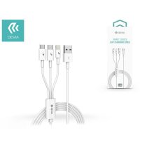   Devia ST329975 SMART 3in1 micro USB/Type-C/Lightning 1,2m töltőkábel
