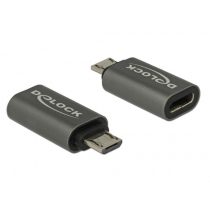   Delock 65927 USB 2.0 Micro-B apa - USB Type-C 2.0 anya antracit adapter
