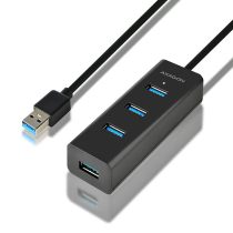   Axagon HUE-S2BL 4 portos USB3.0 gyorstöltő hosszú kábeles HUB