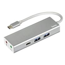   Hama 135758 ezüst USB 3.1 Type-C HUB (2x USB, 1x USB TYPE-C, 3,5MM JACK)