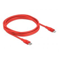   Delock 86635 2m USB-C - Lightning iPhone/iPad/iPod kompatibilis piros MFi adat- és töltőkábel