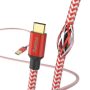 Hama 201559 FIC E3 USB Type-C "Reflective" 1,5m, piros adatkábel