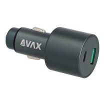   AVAX CC663B CARLY+ 63W Autós töltő USB A (QC)+Type C (PD), fekete