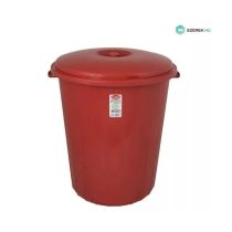   Planet Eco 50 literes műanyag, kerek, fedéllel piros szemetes kuka