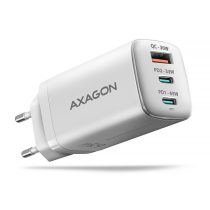   AXAGON ACU-DPQ65W 3x port (USB + dual USB-C), PD3.0/QC4+/PPS/Apple 65W fehér GaN töltő