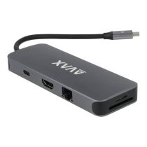   AVAX HB612 CONNECT+ 8in1 Multi 2xUSB 3.0, TypeC, HDMI(4K/60Hz), RJ45, TF/SD, PD 100W HUB