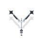 MULTIBRACKETS 2 karos asztali konzol, M VESA Gas Lift Arm Dual Silver (15-32", max.VESA: 100x100 mm, 10 kg)