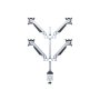 MULTIBRACKETS 4 karos asztali konzol, M VESA Gas Lift Arm Quad Silver (15-32", max.VESA: 100x100 mm, 10 kg)