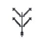 MULTIBRACKETS 4 karos asztali konzol, M VESA Gas Lift Arm Quad Black (15-32", max.VESA: 100x100 mm, 10 kg)