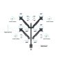 MULTIBRACKETS 4 karos asztali konzol, M VESA Gas Lift Arm Quad Black (15-32", max.VESA: 100x100 mm, 10 kg)