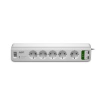   APC PM5U-GR túlfeszültségvédő elosztó, 1,8 méteres, 5 DIN + 2 USB