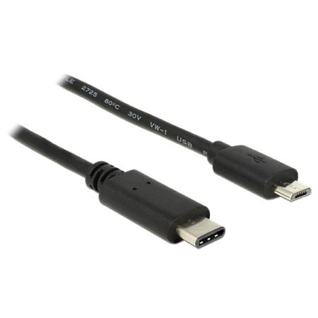 DELOCK kábel USB 2.0 Type-C male > USB 2.0 Type Micro-B male 1m fekete