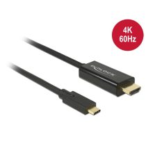   DELOCK kábel USB Type-C male > HDMI male (DP Alt Mode) 4K 60Hz 1m fekete