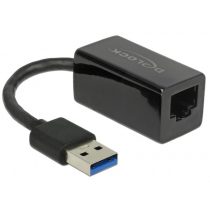   DELOCK Átalakító USB 3.2 Gen 1 Type-A male > Gigabit LAN kompakt fekete