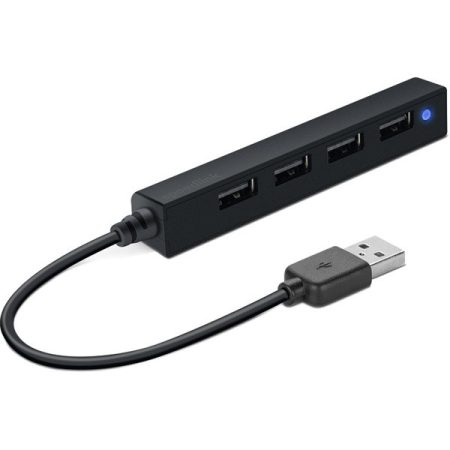 SPEEDLINK SL-140000-BK SNAPPY SLIM USB Hub, 4-Port, USB 2.0, Passzív, fekete