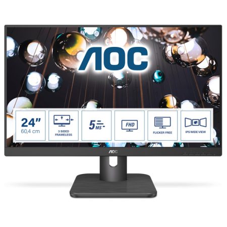 AOC IPS monitor 23.8" 24E1Q, 1920x1080, 16:9, 250cd/m2, 5ms, VGA/HDMI/Displayport, hangszóró