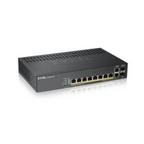   ZYXEL Switch 8x1000Mbps (8xPOE) + 2xGigabit kombó SFP+, Fémházas Menedzselhető (8GbE port), GS1920-8HPV2-EU0101F