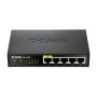 D-LINK Switch 5x100Mbps (4xPOE) Fémházas Asztali, DES-1005P/E