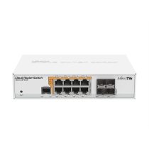   MIKROTIK Cloud Router Switch 8x1000Mbps (POE) + 4x1000Mbps SFP, Asztali, Rackes- CRS112-8P-4S-IN