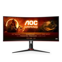   AOC Ívelt Gaming 144Hz VA monitor 34" CU34G2X/BK, 3440x1440, 21:9, 300cd/m2, 1ms, 2xHDMI/2xDisplayPort/4xUSB