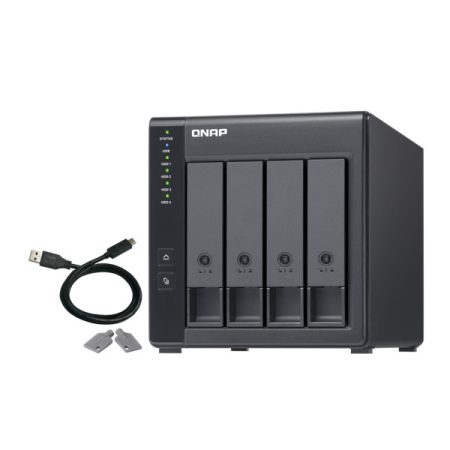 QNAP NAS 4 fiókos RAID bővítőegység, NAS-hoz és PC-hez, 1xUSB3.2 (Type-C), Asztali - TR-004