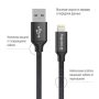 COLORWAY Kábel, Cable USB Apple Lightning 2m 2.4A black (CW-CBUL007-BK)