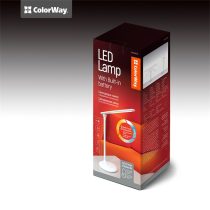   COLORWAY Asztali LED lámpa beépített akkumlátor,  dönthető, 3200-4300-6500k, 300 lm, fehér (CW-DL02B-W)