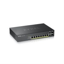   ZYXEL Switch 8x1000Mbps (8xPOE) + 2xGigabit kombó SFP, Menedzselhető Rackes, GS2220-10HP-EU0101F