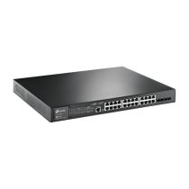   TP-LINK Switch 24x1000Mbps (24xPOE+) + 4x1Gigabit SFP+ + 2xkonzol port, Menedzselhető, SG3428MP