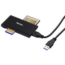   HAMA 181018, USB 3.0 SUPERSPEED "SLIM" MULTI KÁRTYAOLVASÓ, FEKETE