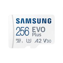  SAMSUNG Memóriakártya, EVO Plus microSD kártya (2021) 256GB, CLASS 10, UHS-1, U3, V30, A2, + Adapter, R130/W