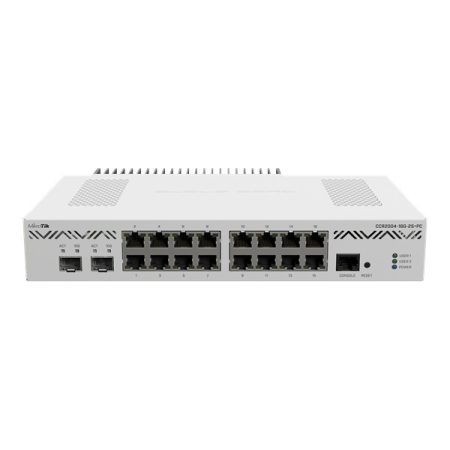 MIKROTIK Vezetékes Cloud Core Router 16x1000Mbps + 2x10Gbit SFP+, Fémházas, Rackes - CCR2004-16G-2S+PC