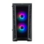 COOLER MASTER Ház Mini Tower ATX MASTERBOX MB320L ARGB + Kontroller,2db Ventilátorral,Tápegység nélkül, Üvegfalú, fekete