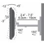 SBOX Fali konzol LCD-221, dönthető, forgatható, 13"-42", 200x200, max 20 kg