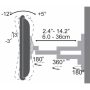 SBOX LCD-223 fali konzol, dönthető, forgatható, 13"-42", 200x200, max 20 kg