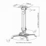 SBOX PM-18S Mennyezeti projektor tartó konzol, forgatható, dönthető, max 13.5 kg
