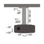 SBOX PM-18S Mennyezeti projektor tartó konzol, forgatható, dönthető, max 13.5 kg