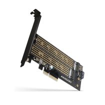   AXAGON PCEM2-DC PCIE NVME+SATA M.2 ADAPTER (PCI-Express x4 adapter hűtővel akár két M.2 lemez számítógéphez)