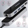 AXAGON HMC-6GL SuperSpeed USB-C Combo 6in1 USB Hub, fekete