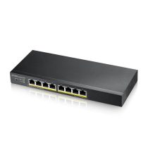   ZYXEL Switch 8x1000Mbps (8xPOE), Fémházas, Menedzselhető (8GbE port), GS1915-8EP-EU0101F