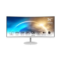   MSI Monitor Business PRO MP341CQW Ívelt 34" QHD, 3440x1440, 100Hz VA 21:9, 3000:1 CR, 300cd/m2, 4 ms, HDMI, DP, White