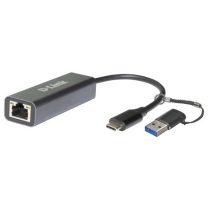   D-LINK Átalakító USB-C + USB 3.0 to Ethernet Adapter 2.5Gbps , DUB-2315