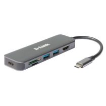   D-LINK USB-C HUB 2xUSB + 1xUSB-C +1xHDMI + 1xSD + 1xMicroSD, DUB-2327