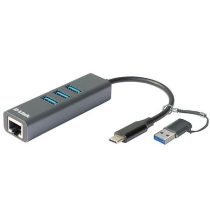   D-LINK Átalakító USB-C + USB 3.0 + 3xUSB to Ethernet Adapter 1000Mbps , DUB-2332