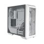 COOLER MASTER Ház Midi ATX HAF 500 ARGB + 4db Ventilátor, Tápegység nélkül, Üvegfalú, fehér