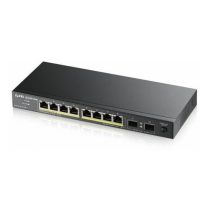   ZYXEL Switch 8x1000Mbps (8xPOE) + 2xGigabit SFP Fémházas Asztali, GS1100-10HP-EU0102F