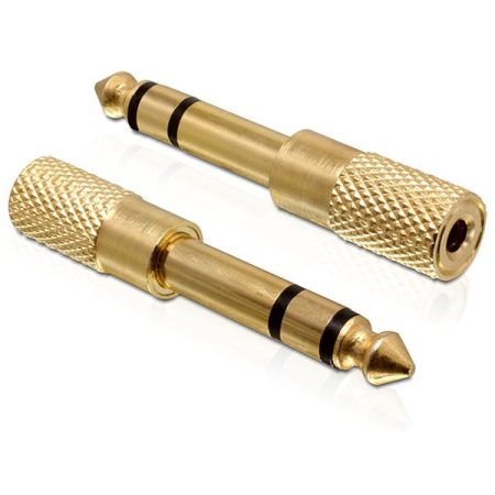 DELOCK Átalakító Stereo plug 6.35mm > Stereo jack 3.5mm 3 pin fém