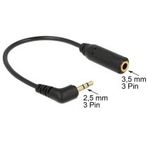   DELOCK Átalakító Audio Stereo jack 2.5mm 3 pin male 90 fokos > Stereo jack 3.5mm 3 pin female